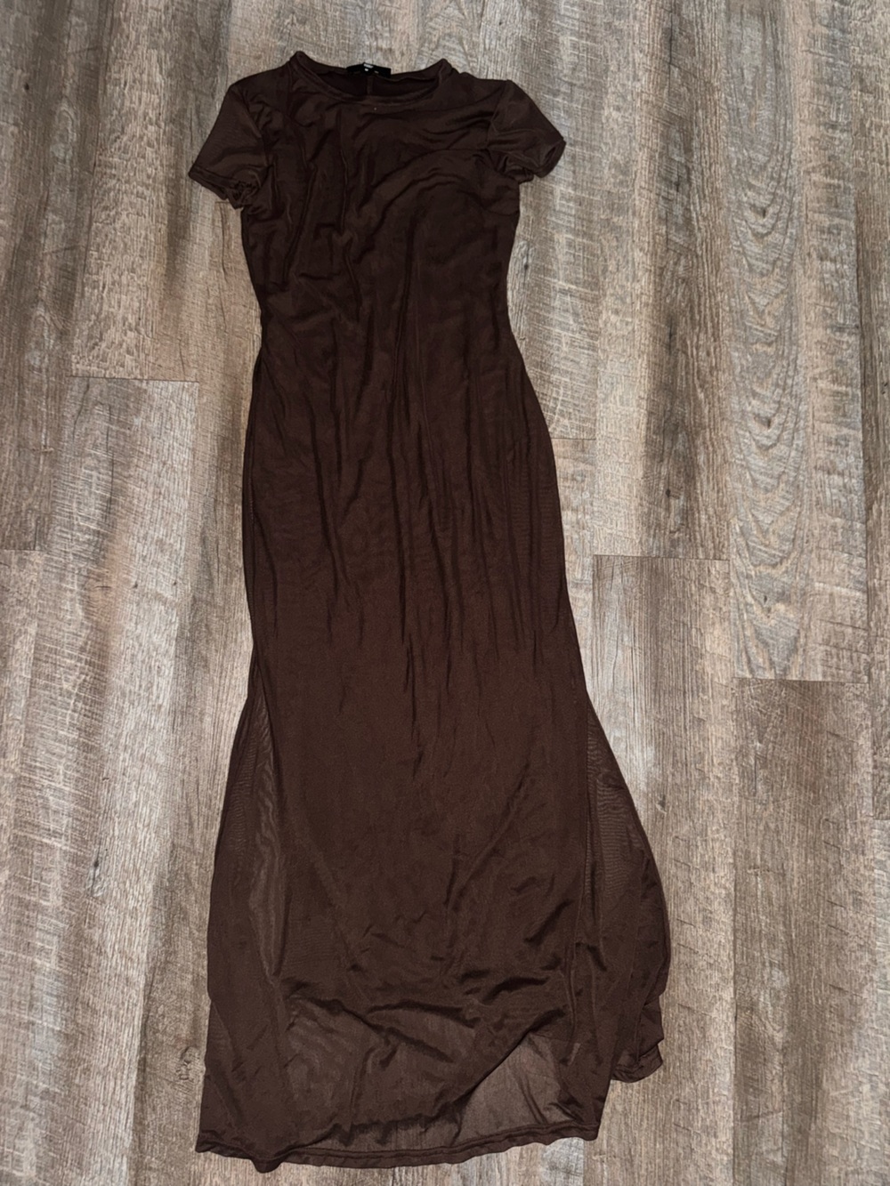 See You Monday Brown Short-Sleeve Maxi Dress